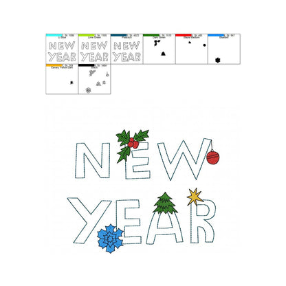 New Year - Applique embroidery design