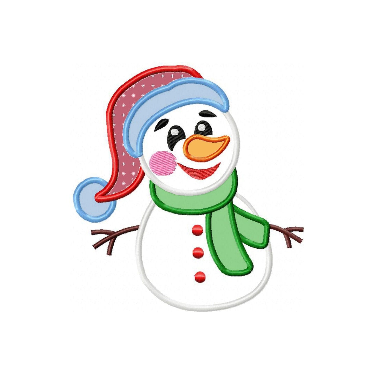 Snowman - Applique embroidery design