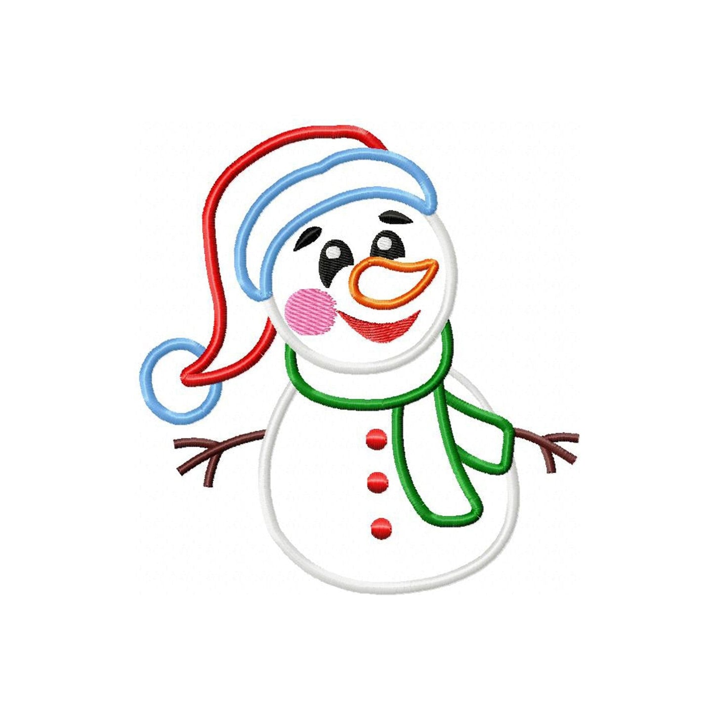 Snowman - Applique embroidery design