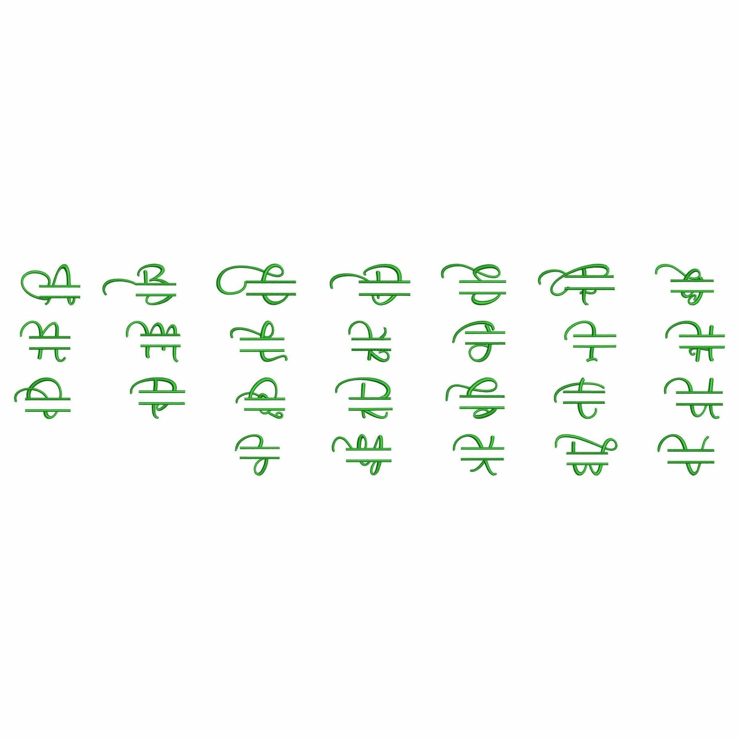 Angy - Split Embroidery font