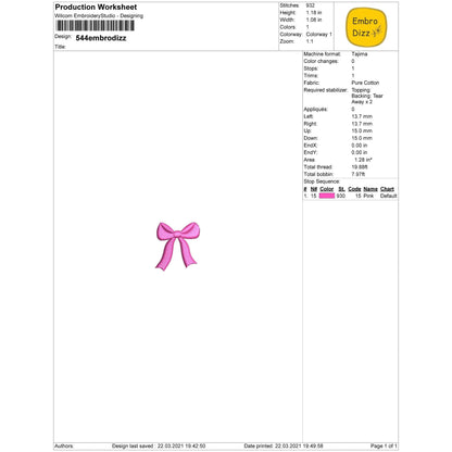 Bow Mini - Embroidery design