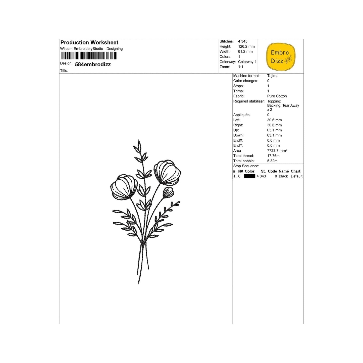 Flower - Embroidery design