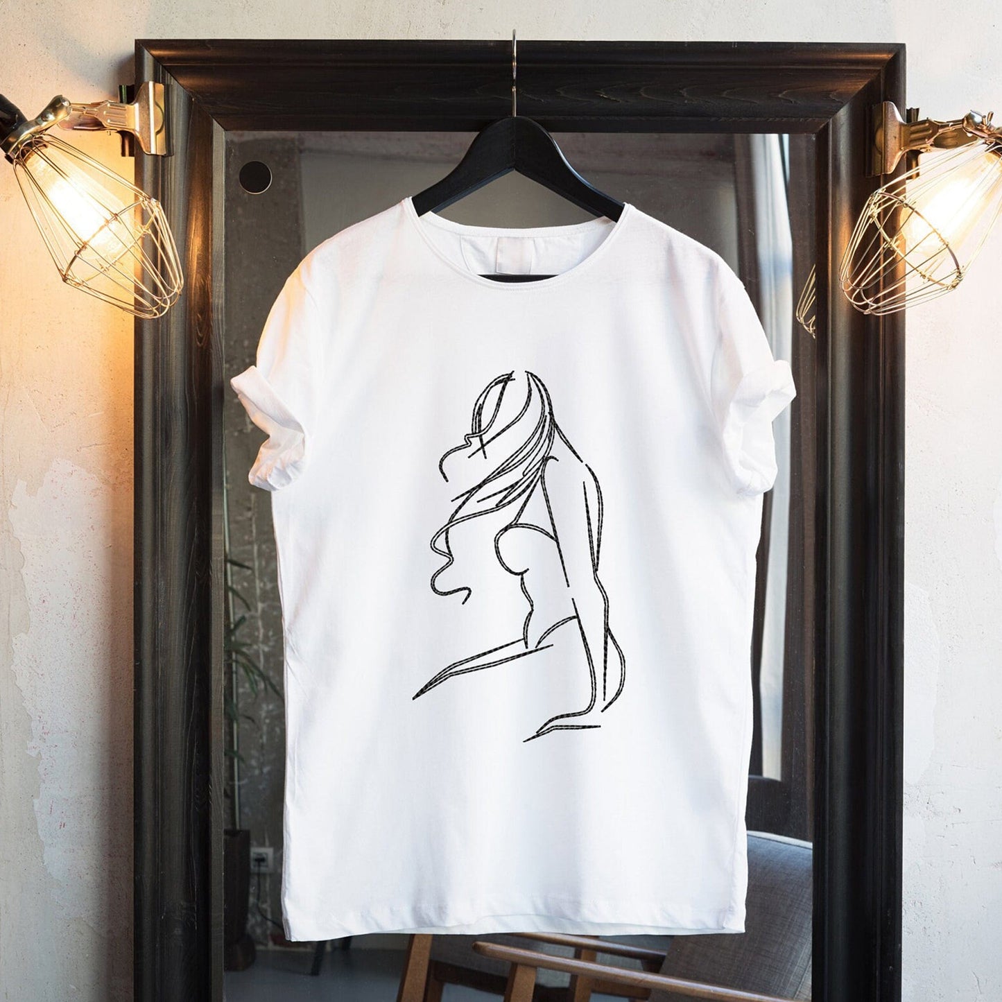 Woman one line - Embroidery design