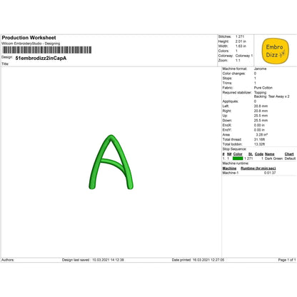 Basilik - Mini embroidery font