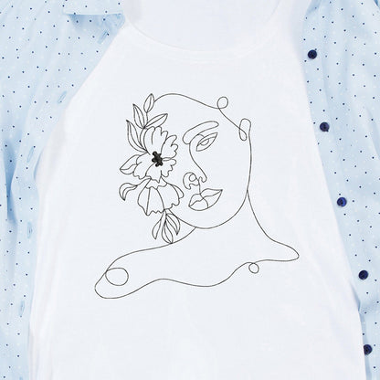 Woman & flower - Embroidery design