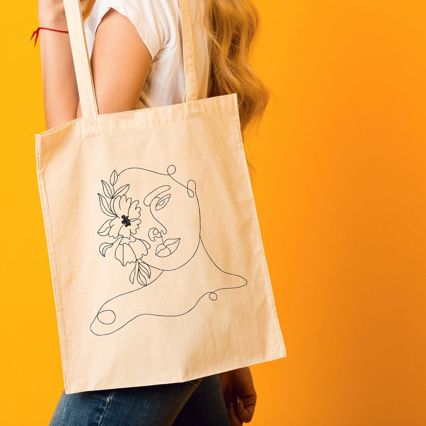 Woman & flower - Embroidery design