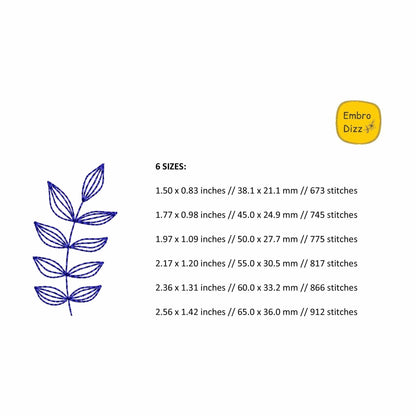 Leaf Mini - Embroidery design