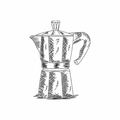 Coffee pot - Embroidery design