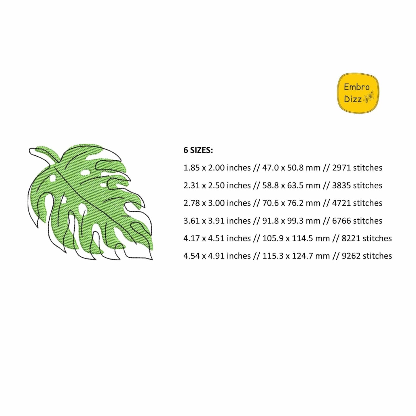 Tropical leaf - Embroidery design