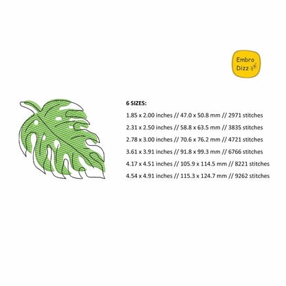 Tropical leaf - Embroidery design
