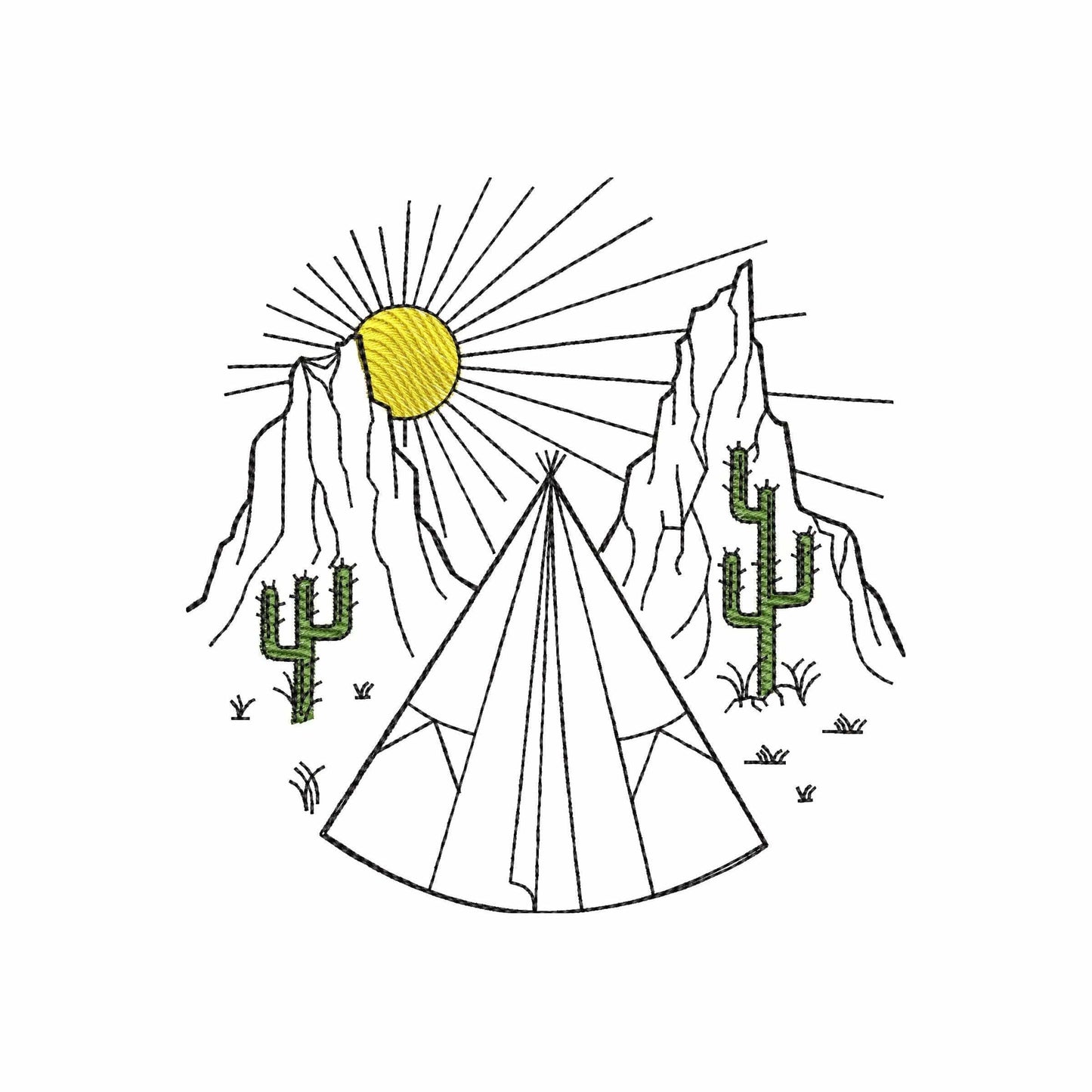 Mountain Camping - Embroidery design