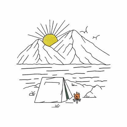 Camping - Embroidery design