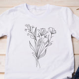 Flower line art - Embroidery design