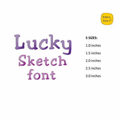 Lucky - Sketch embroidery font