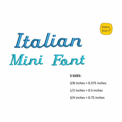 Italian - Mini embroidery font