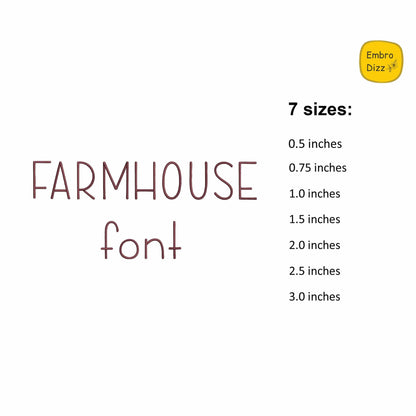 Farmhouse - Mini embroidery font