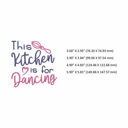 Kitchen is for dancing - Embroidery design