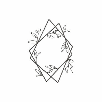 Floral frame - Embroidery design