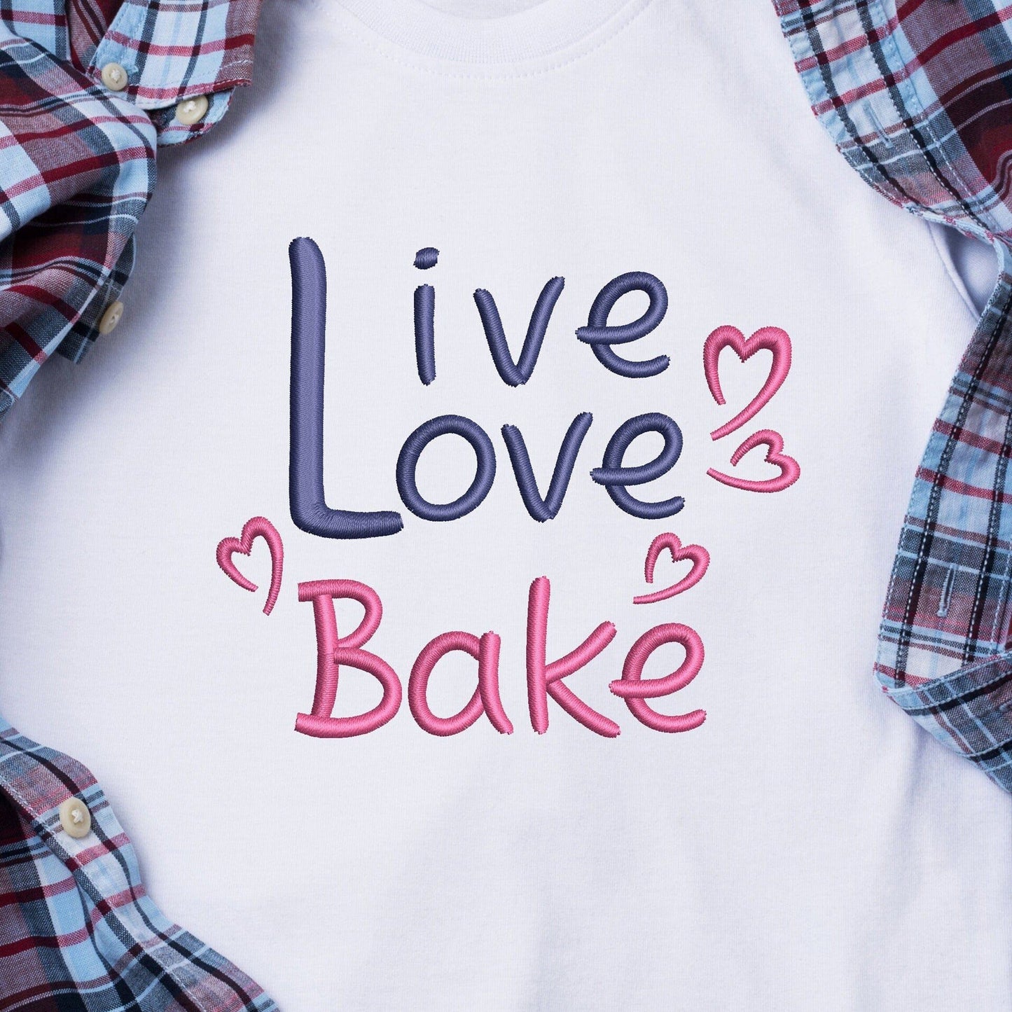Live Love Bake - Embroidery design