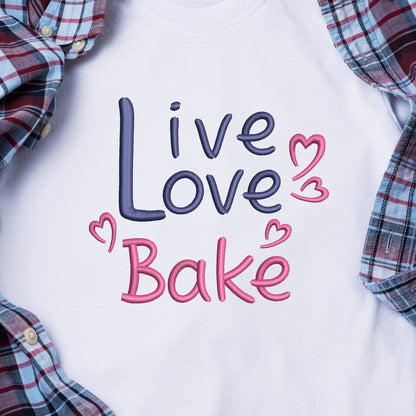 Live Love Bake - Embroidery design