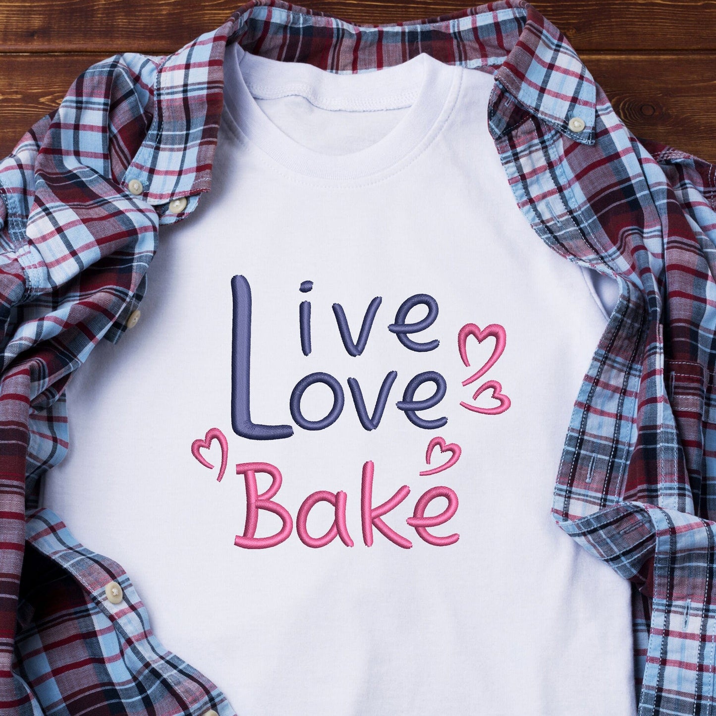 Live Love Bake - Embroidery design