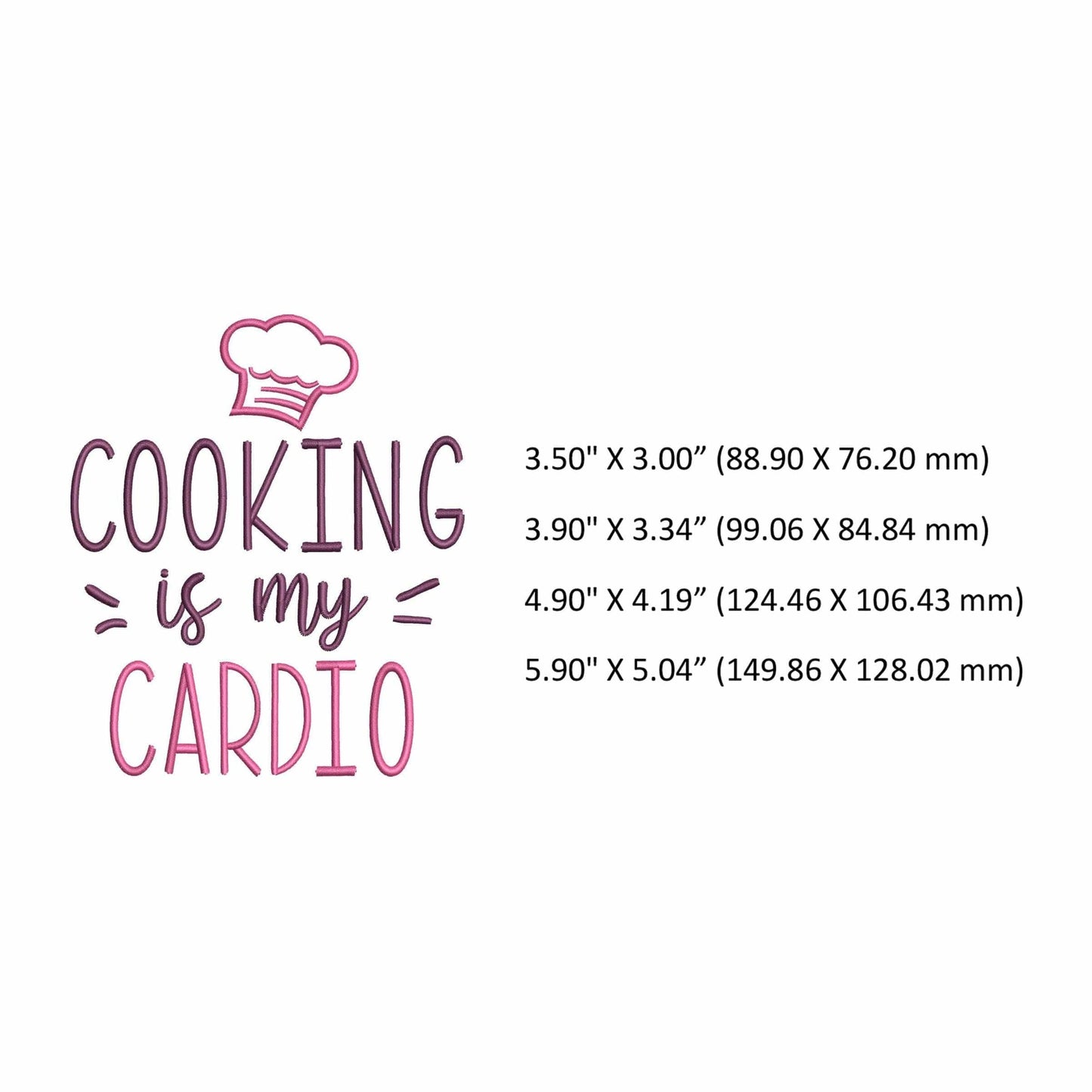 Cooking is cardio - Embroidery design