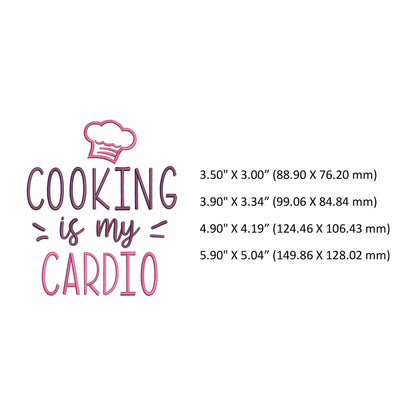 Cooking is cardio - Embroidery design