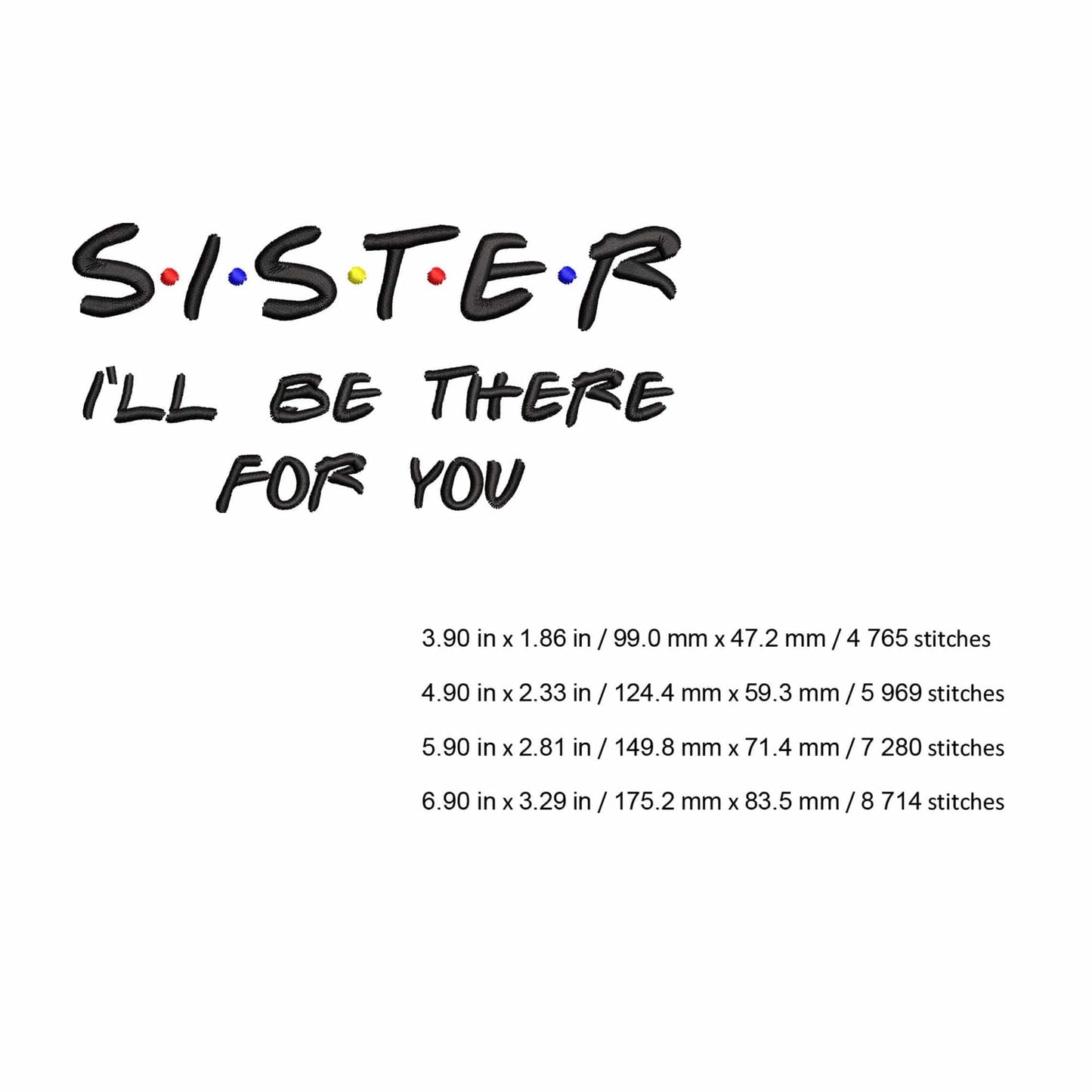 Sister team - Embroidery design