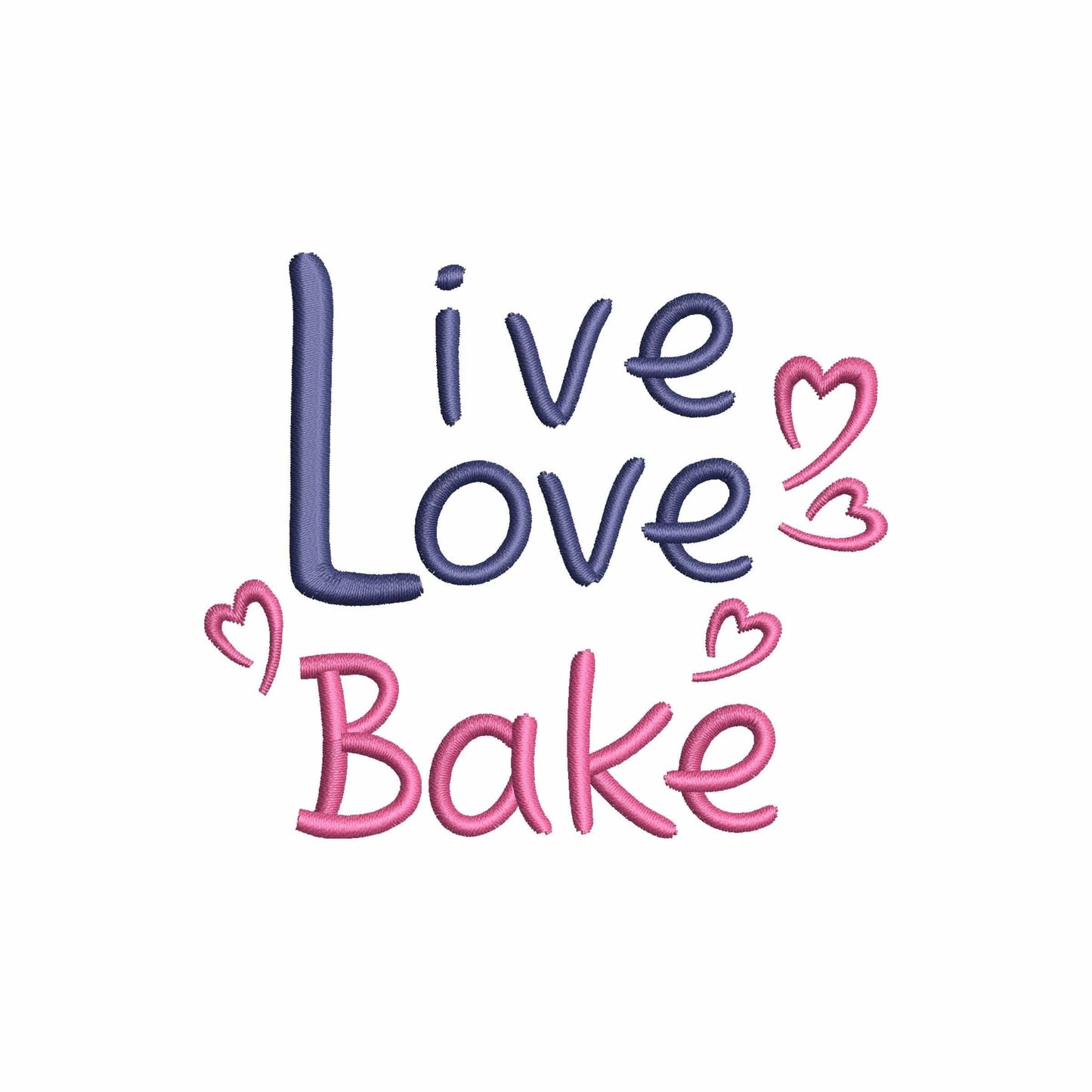 Live Love Bake - Embroidery design