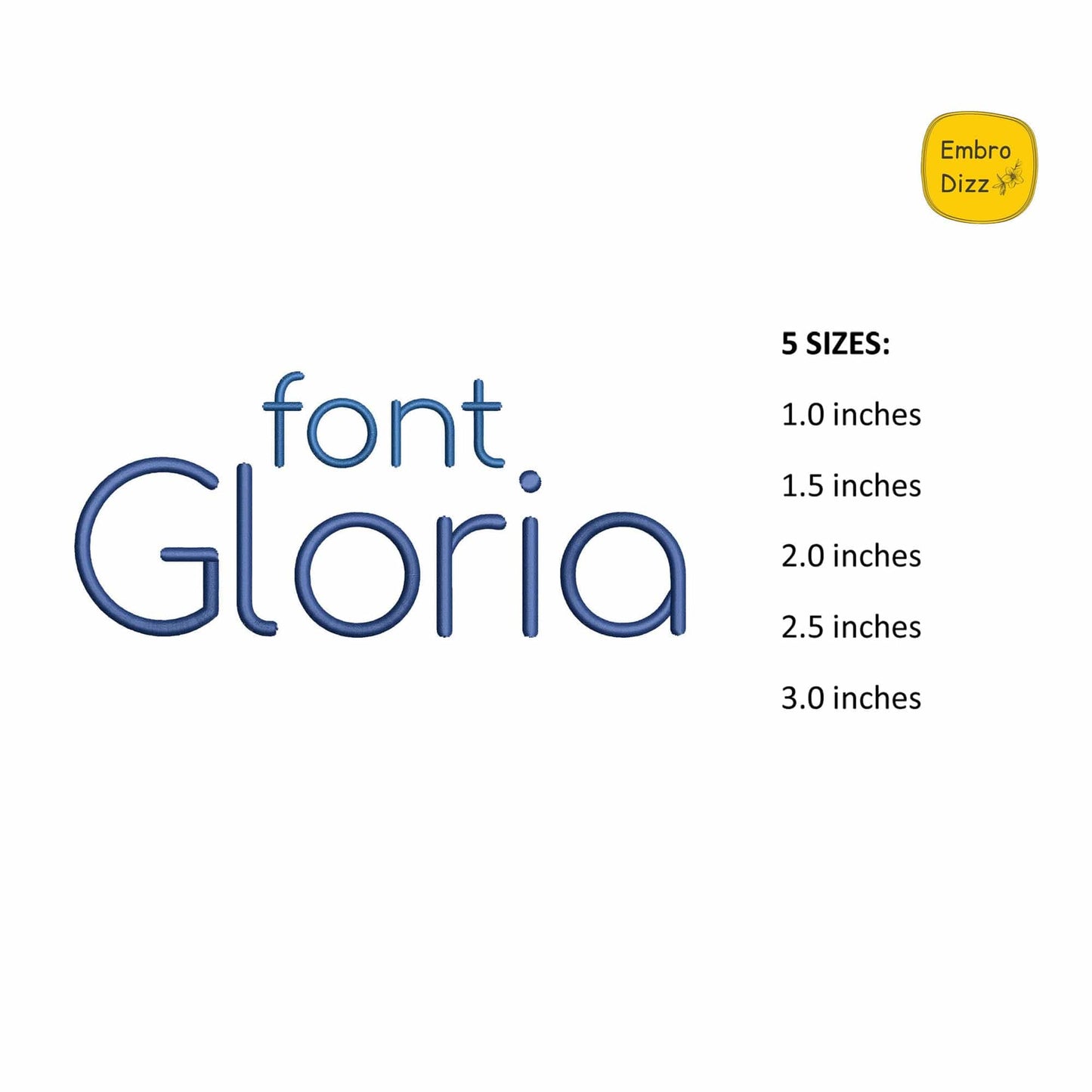 Gloria - Block embroidery font