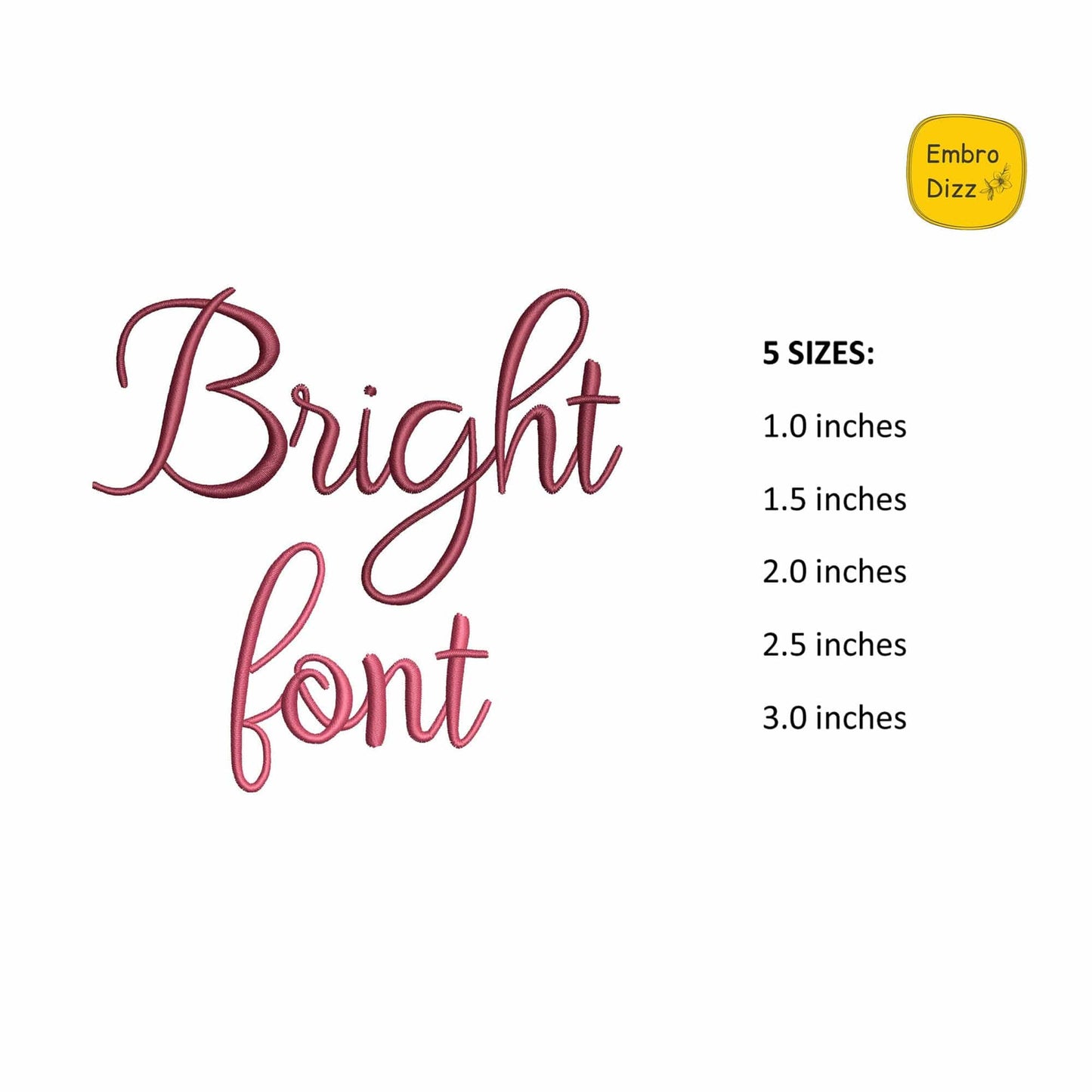 Bright - Embroidery font