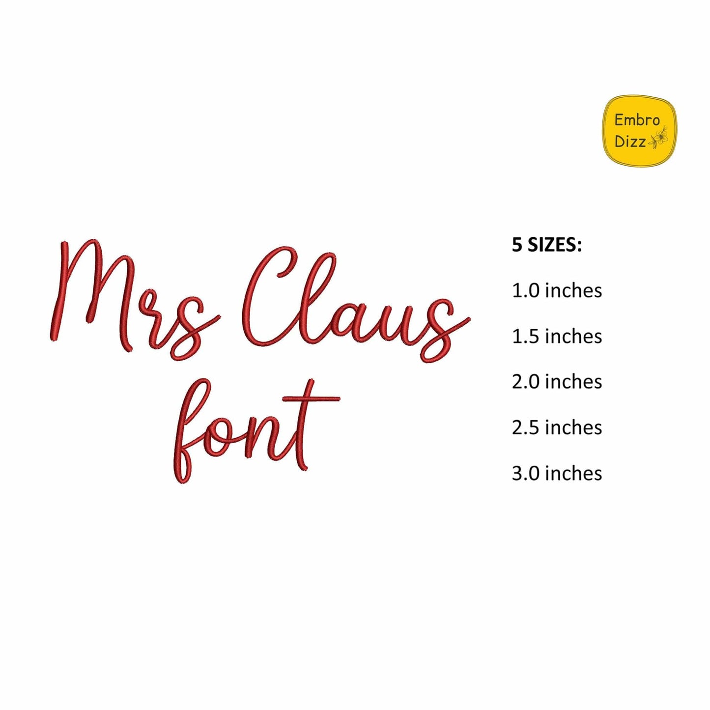 Mrs Claus - Embroidery font