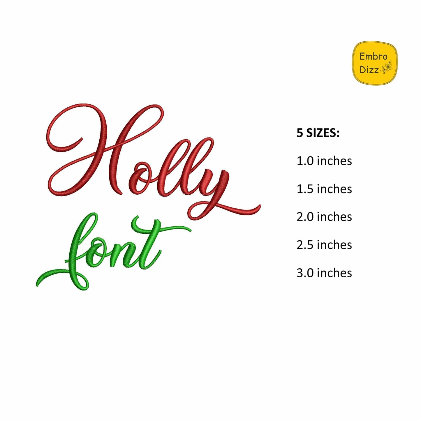 Holly - Сursive embroidery font