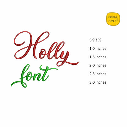 Holly - Сursive embroidery font
