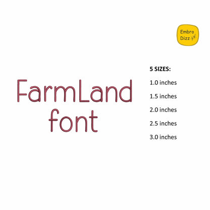 Farmland - Farmhouse embroidery font