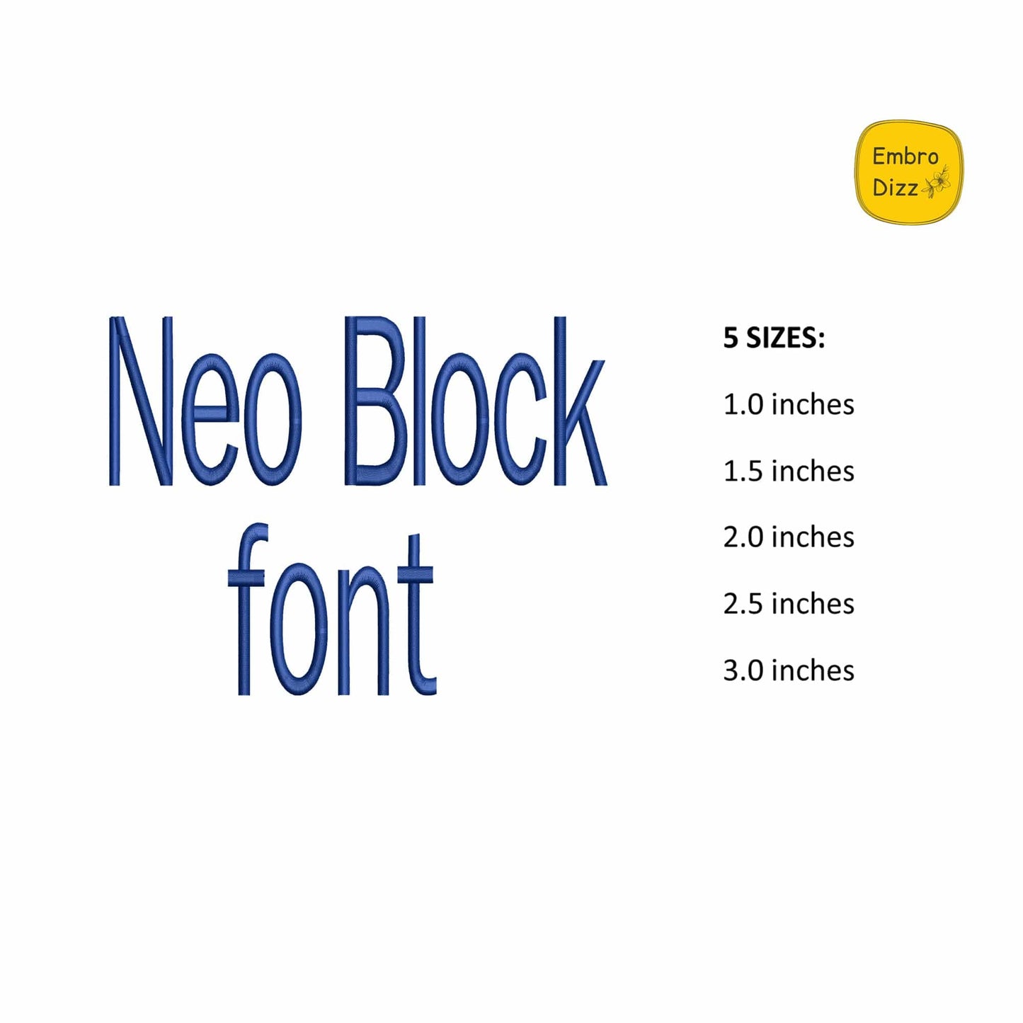 Neo Block - Embroidery font
