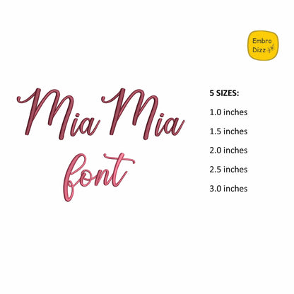 Mia Mia - Embroidery font