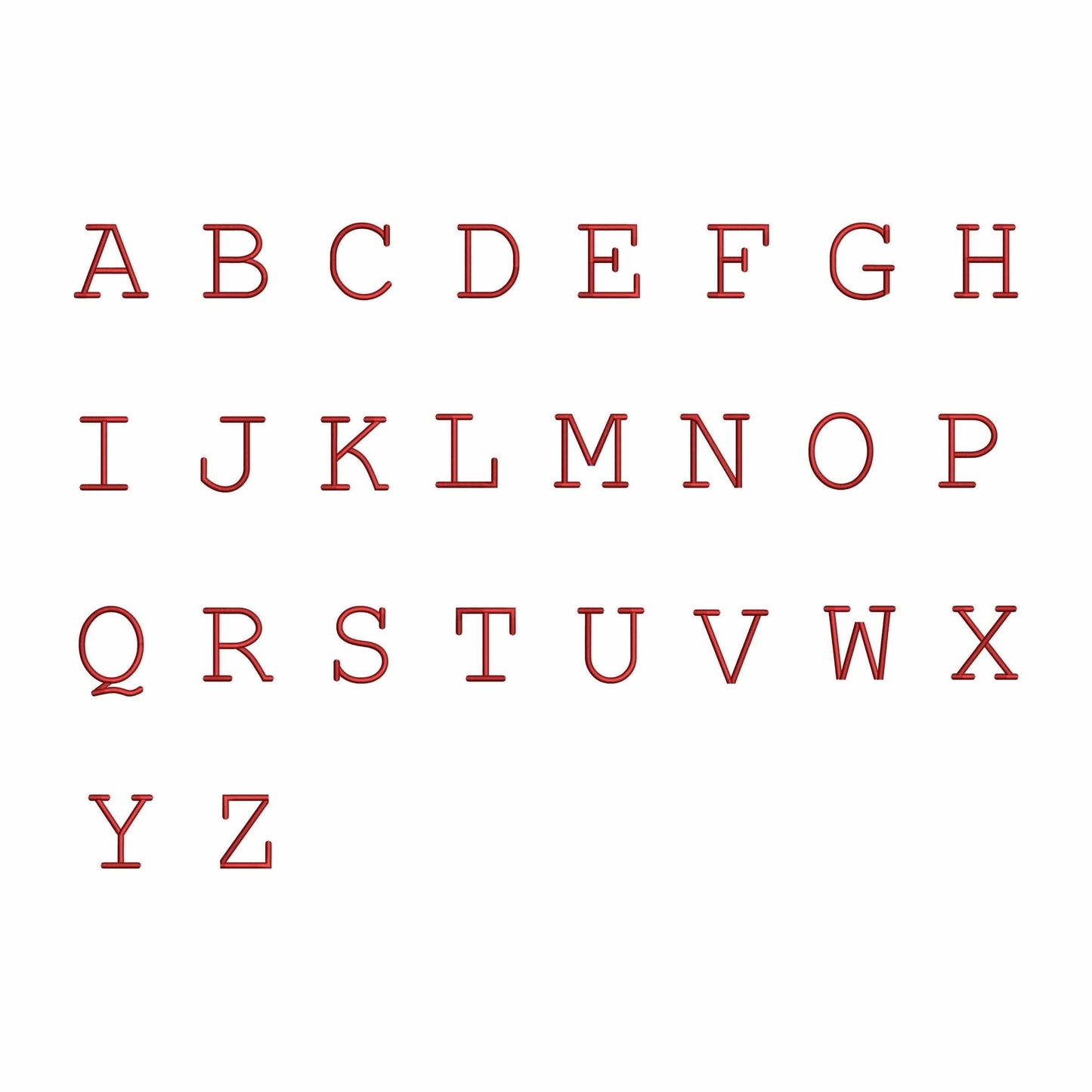 Chloe - Serif Block embroidery font