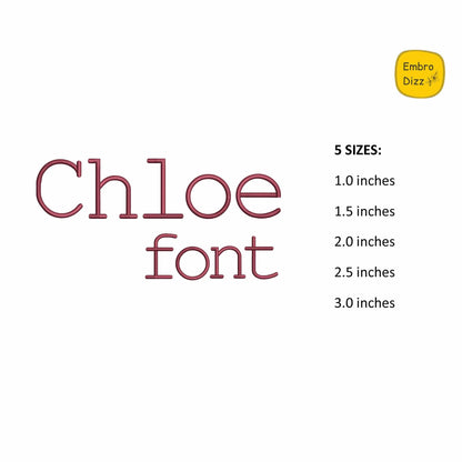 Chloe - Serif Block embroidery font