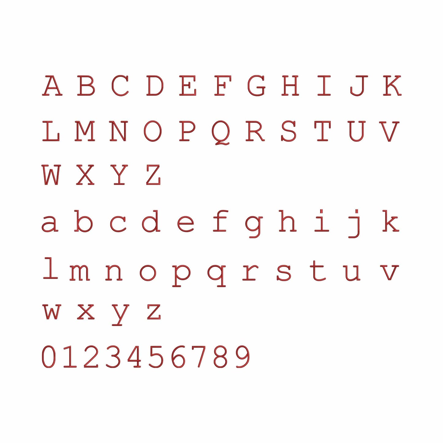 Chloe - Serif Block embroidery font