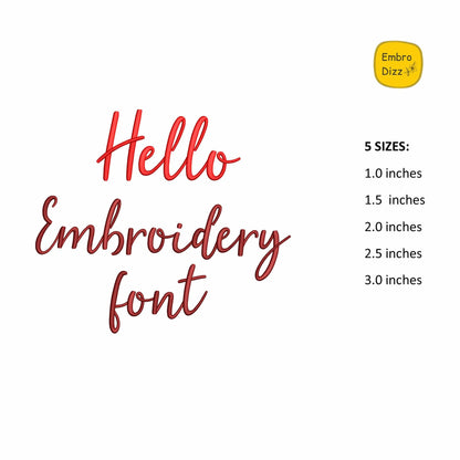 Hello - Embroidery font