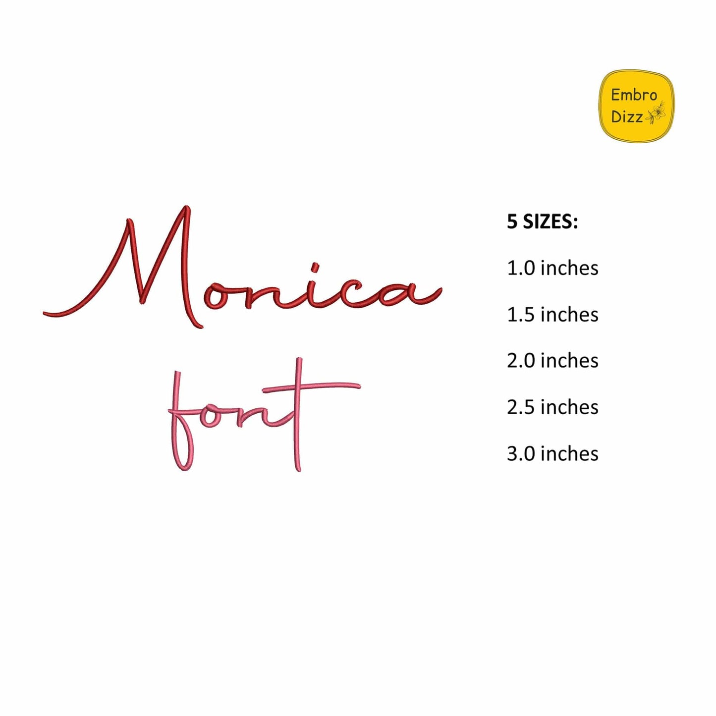 Monica - Embroidery font