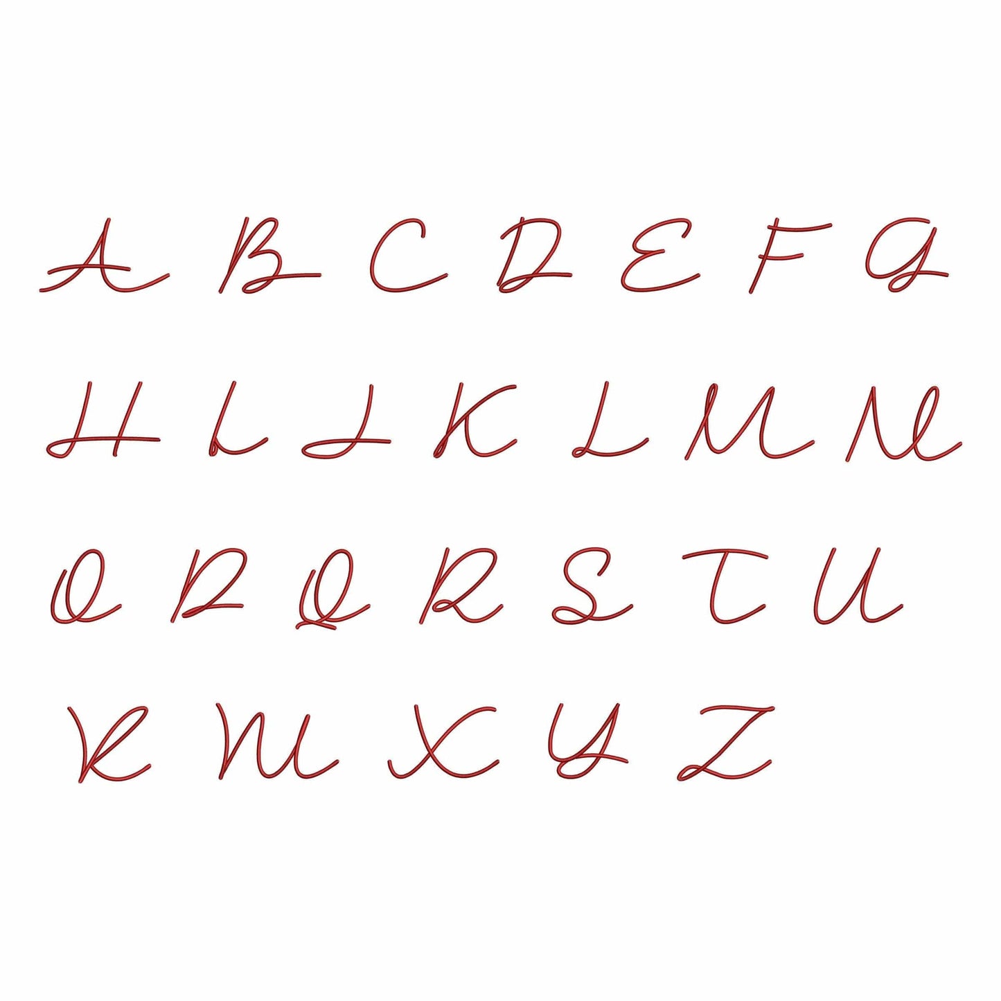 Kerry - Cursive embroidery font