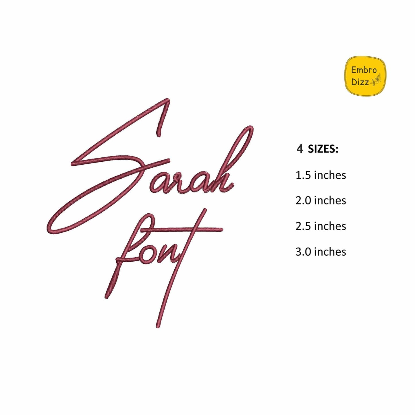 Sarah - Embroidery font