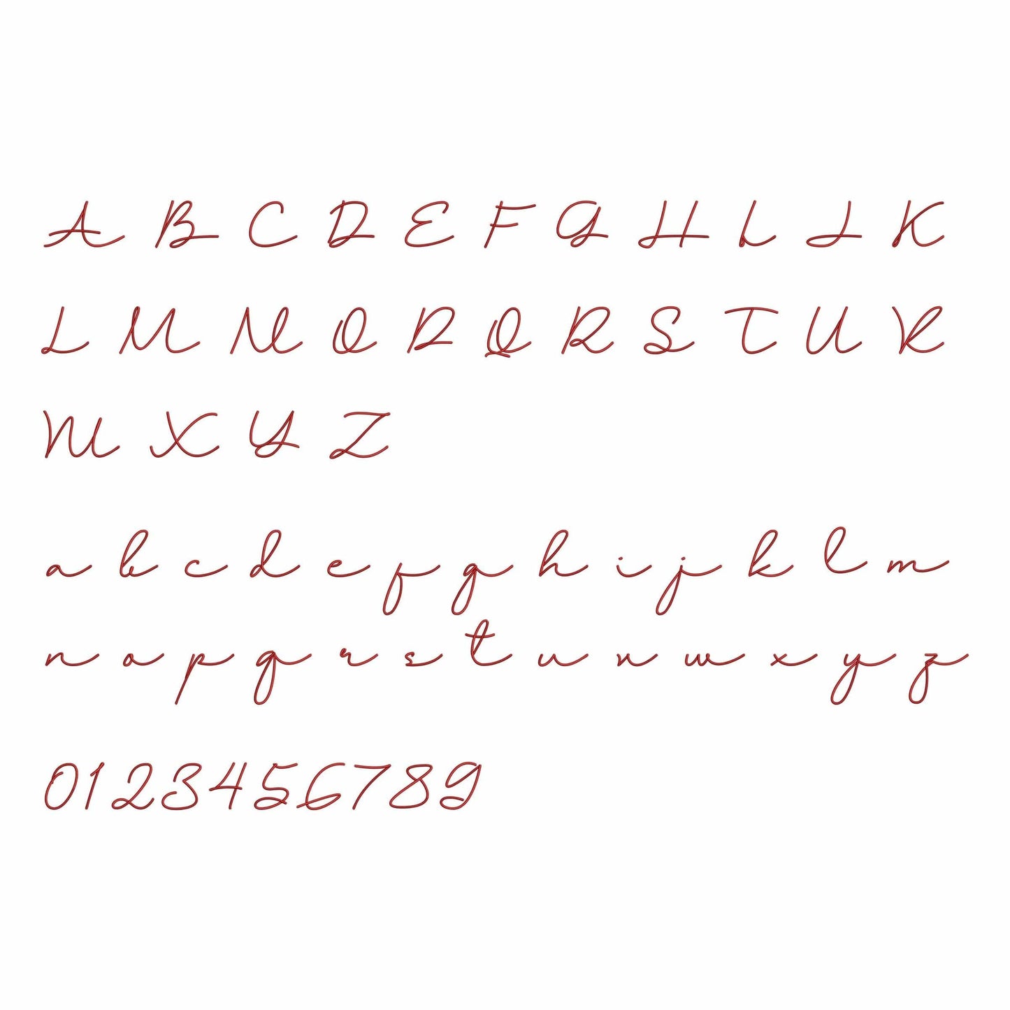 Kerry - Cursive embroidery font