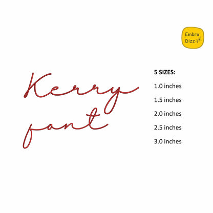 Kerry - Cursive embroidery font