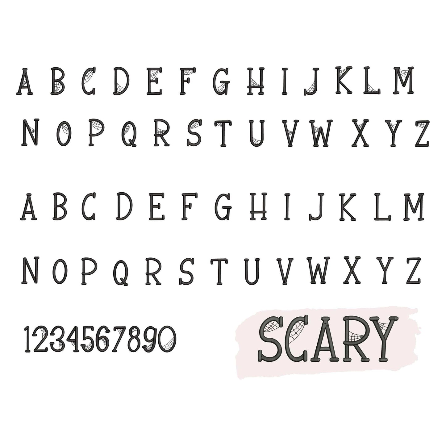 7 Halloween embroidery fonts bundle