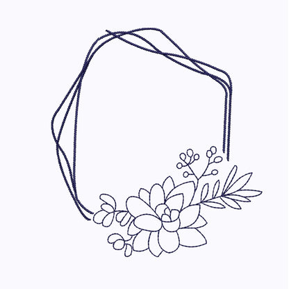 Floral frame - Embroidery design