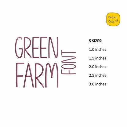 Green Farm - Embroidery font