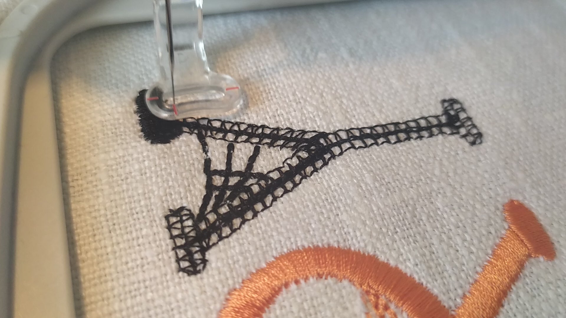 video halloween embroidery font embroidered on fabric 